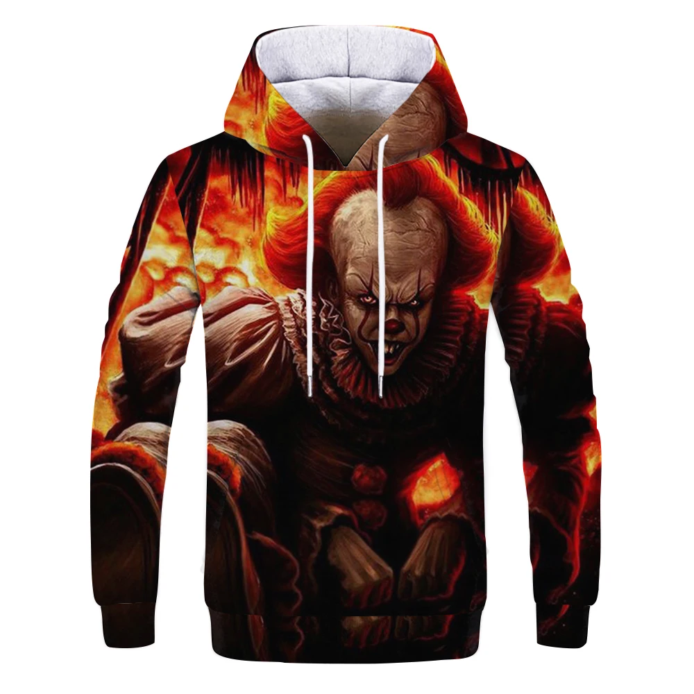 2019 модная качественная толстовка с 3D принтом клоуна из фильма странные ужасы