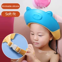 cute cartoon shower cap silicone shampoo shampoo ear protector baby artifact hair bath hats waterproof for children bathroom