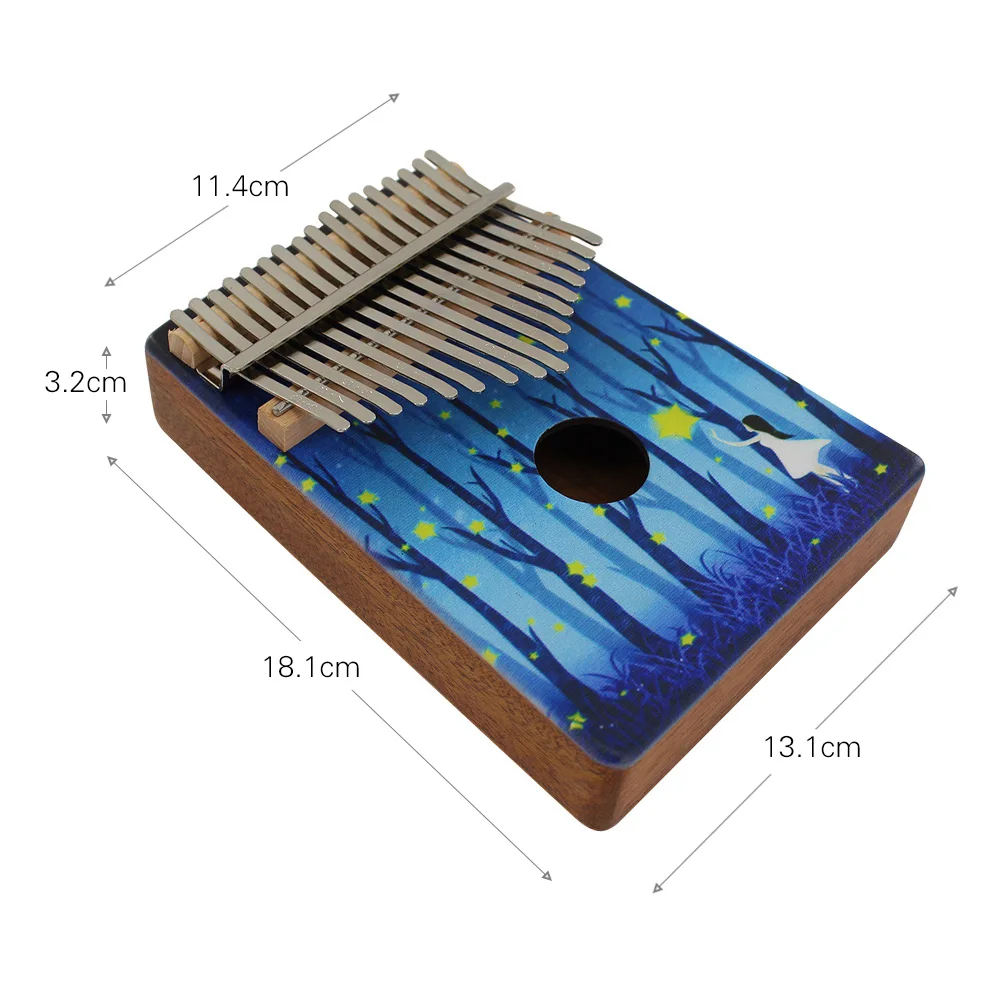 17 клавиш Kalimba портативное Деревянное пианино для большого пальца Mbira с цветным
