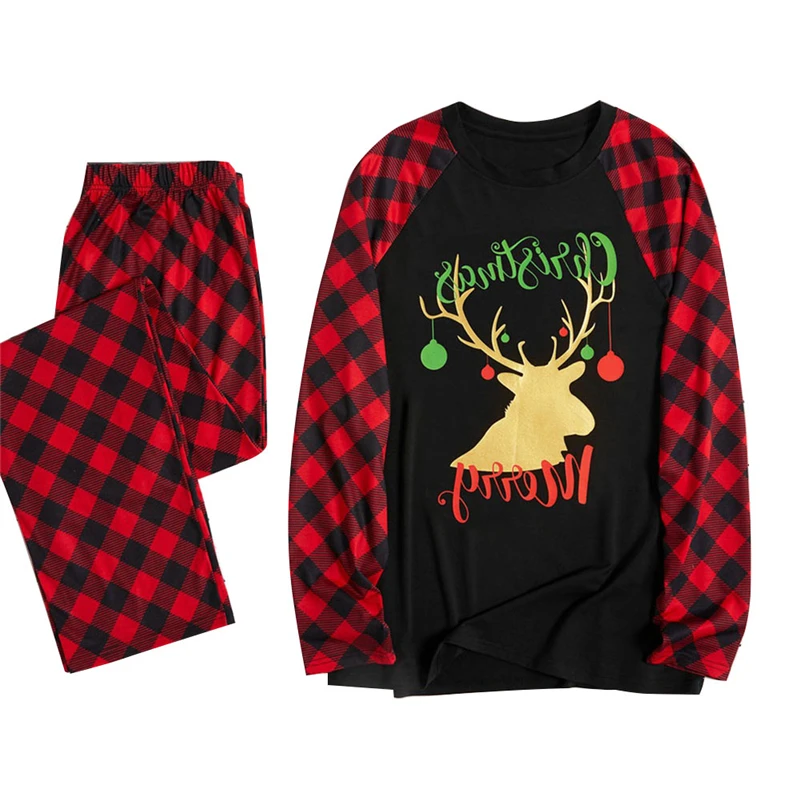 

Christmas Family Matching Outfits Autumn Homewear Tops+pants Long sleeve kids & baby Outfits Xmas Clothes with letter Pattern