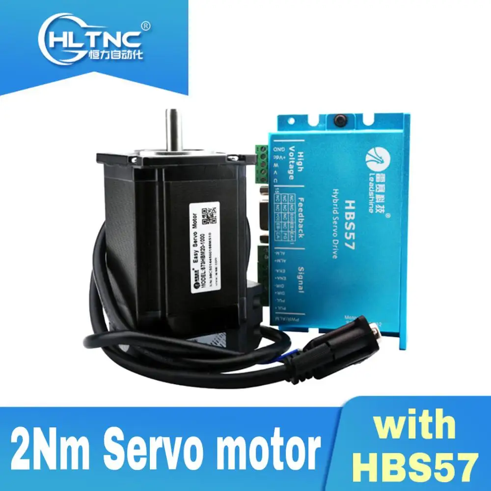 

100W New Leadshine Closed Loop system a servo Drive HBS507 and 3-phase servo motor 573HBM10-1000 with a cable a set CNC part