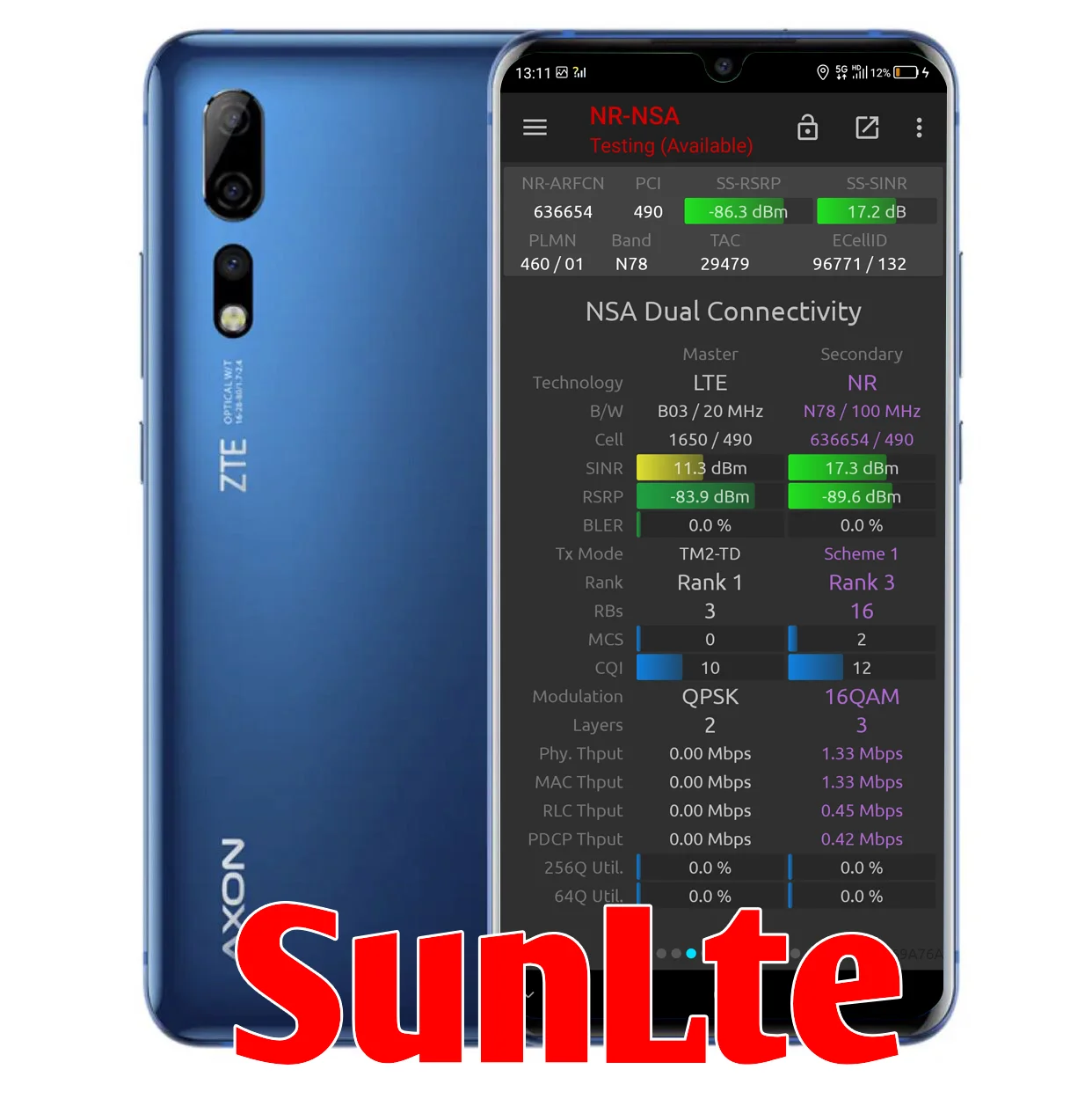 5G NR NSG тестовый инструмент zte AXON 10 Pro 5G устройство Поддержка NSA N41 и N78 диапазон, поддержка внешней антенны