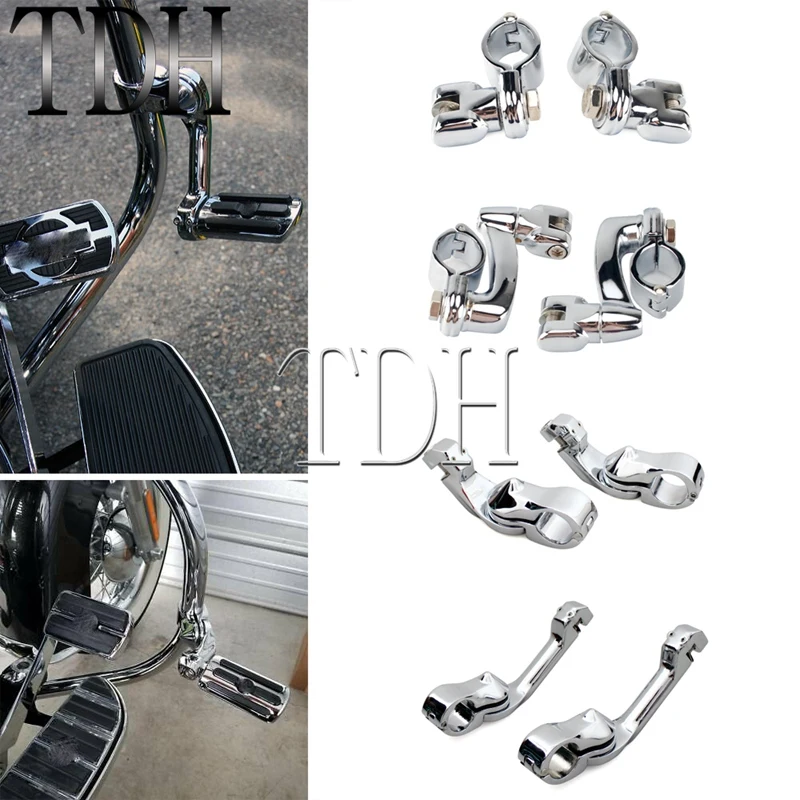 

1-1/4" Highway Adjustable Foot Pegs Mount Clamp 32mm Engine Guard Footrest Clamp for Honda Yamaha Kawasaki GL VN VTX 400 750