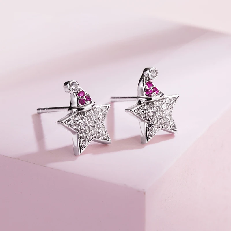 SA SILVERAG Christmas Earrings Sterling Silver 925 2020 Winter Star Fashion Jewelry Drop Gifts for Women | Украшения и аксессуары
