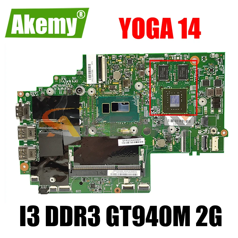 

Akemy For Lenovo Thinkpad S3 YOGA 14 13323-2 448.01127.0021 Laptop Motherboard CPU I3 DDR3 GT940M 2G 100% Test Work