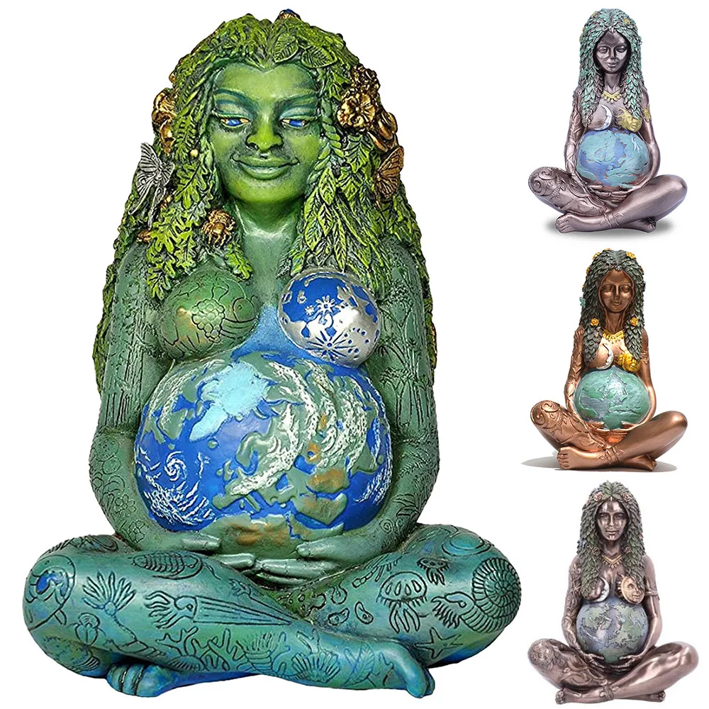 

Goddess of the Earth Statue 2021 Mother's Day Mother Earth Art Statue Polyresin Figurine Mother Earth Statue 15CM Home Decor