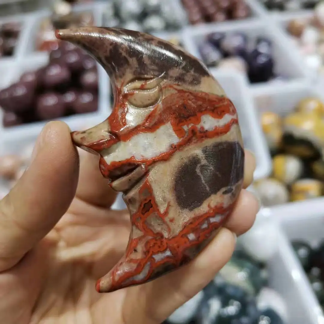 

Натуральные Минеральные Кристаллы, камень в форме Луны, лечебный камень