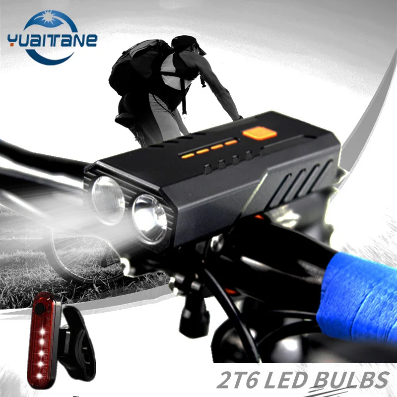 

4800mAh LED Bicycle Light front USB Rechargeable Bike Headlight Waterproof Bike Cycling Lamp Bike Accessories for night riding