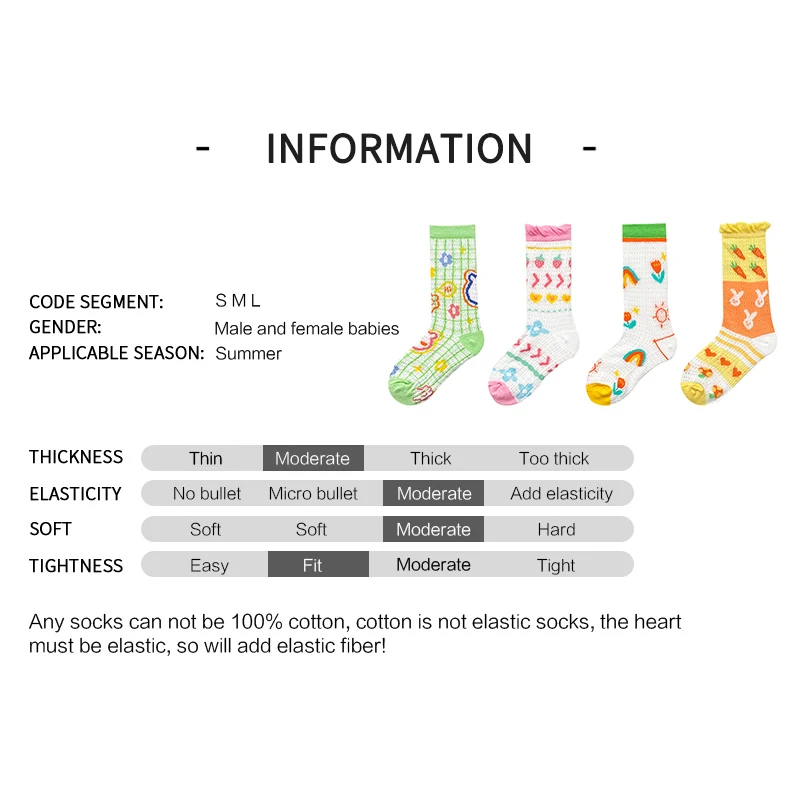 

4 Pairs/Lot 0-8 Kids Socks Summer Cotton Baby Socks Soft Mesh Summer Mood Cotton Knit Cute Girl Baby Kids Boy Newborn Socks