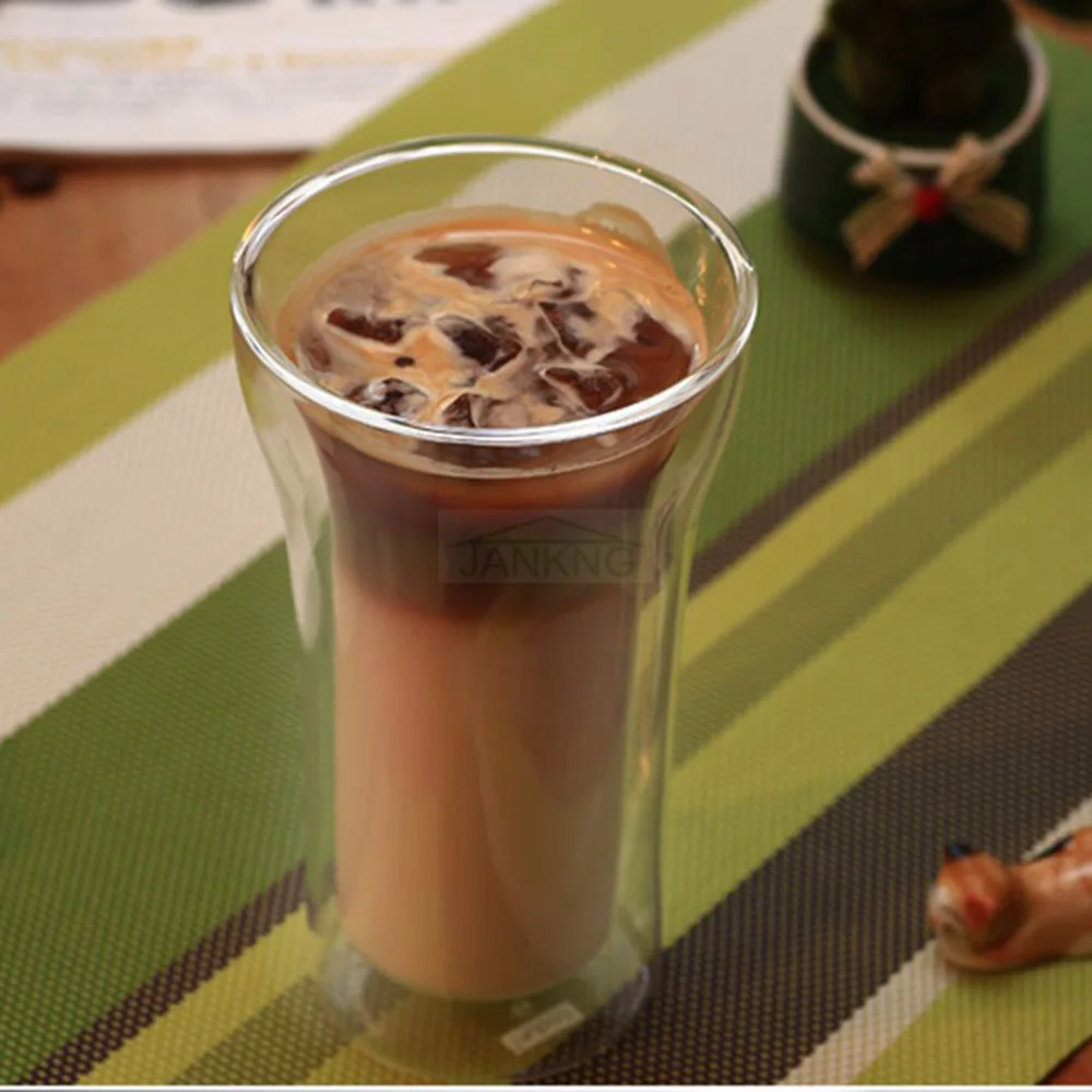 1 шт. 80 мл двойные стеклянные прозрачные термостойкие мини чашки для чая и