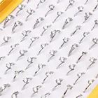 10 шт.лот Женская мода серебристый циркониевый металлические посеребренные ювелирные изделия милые кольца для свадебной вечеринки подарок