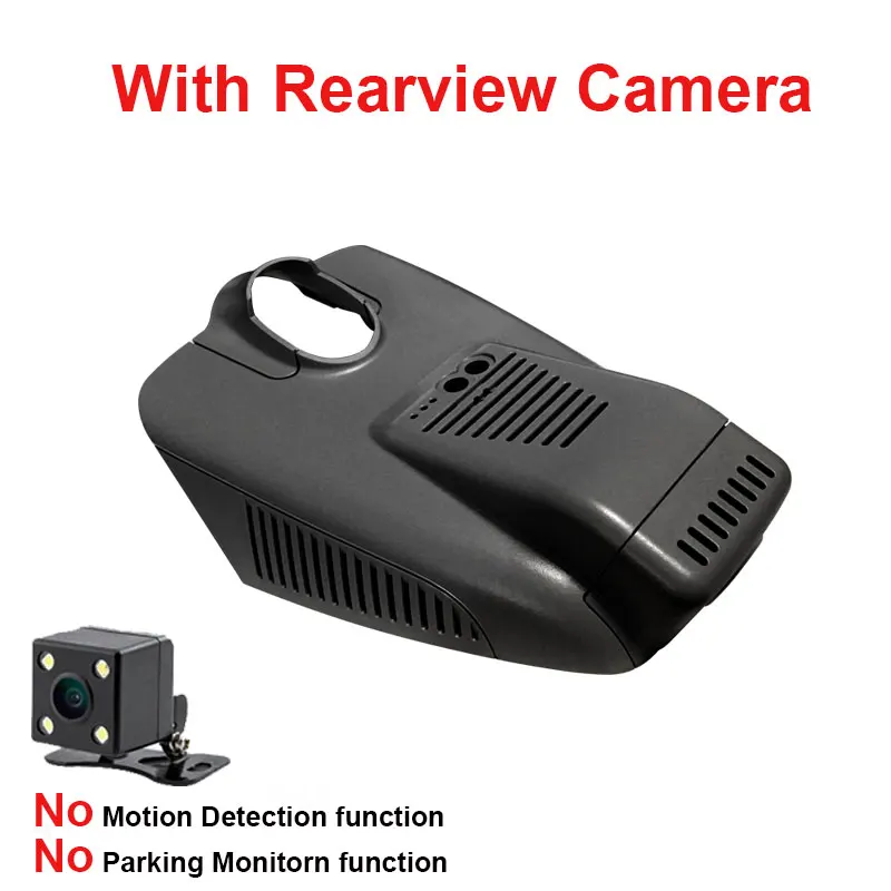 With Rear Lens Kampacar Wifi Автомобильные видеорегистраторы Novatek 96658 видеорегистратор для Mercedes Benz C 180 200 W205 GLC 260 E 200L 220 Авто Wifi DVR видеорегистраторы - Название цвета: With Rear Lens