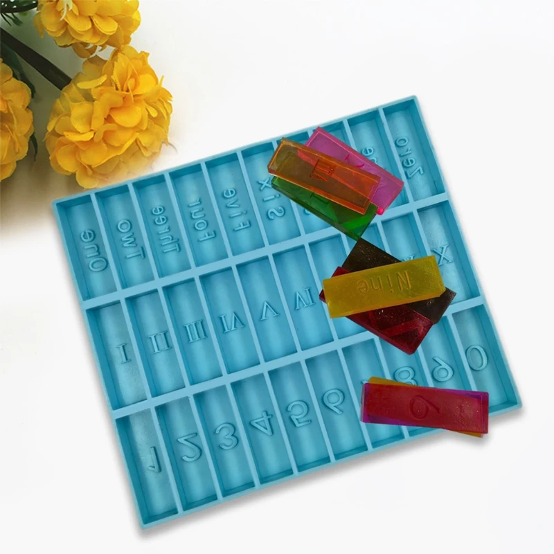 

Арабский и римскими цифрами домино эпоксидная смола, форма домино игровой игрушки силиконовая форма «сделай сам» ремесла литья ювелирных и...