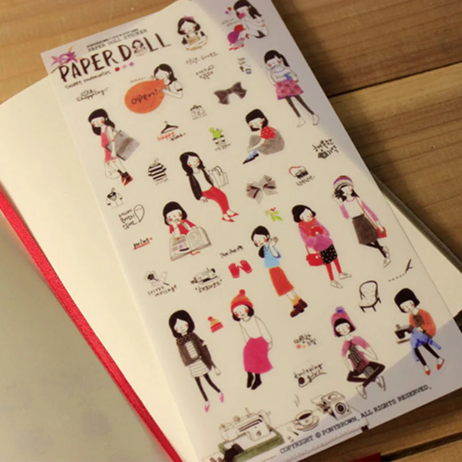 12 листов/2 шт./партия наклейка для дневника девочек ПВХ корейский стиль милый Kawaii