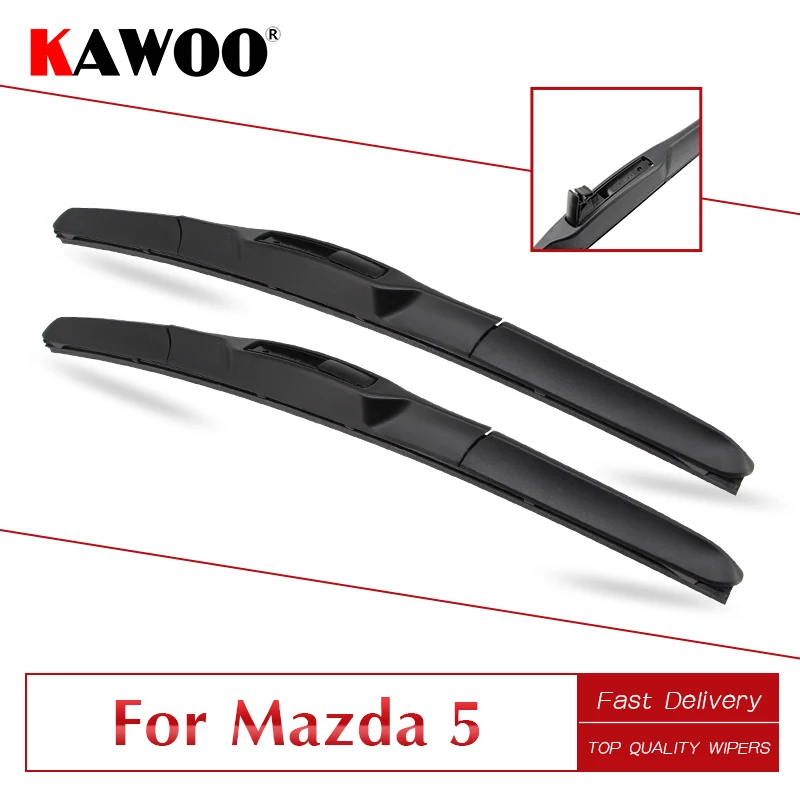 

KAWOO For Mazda 5 Fit U Hook Arm 2005 2006 2007 2008 2009 2010 2011 2012 2013 2014 2015 2016 Car Rubber Windcreen Wipers Blades