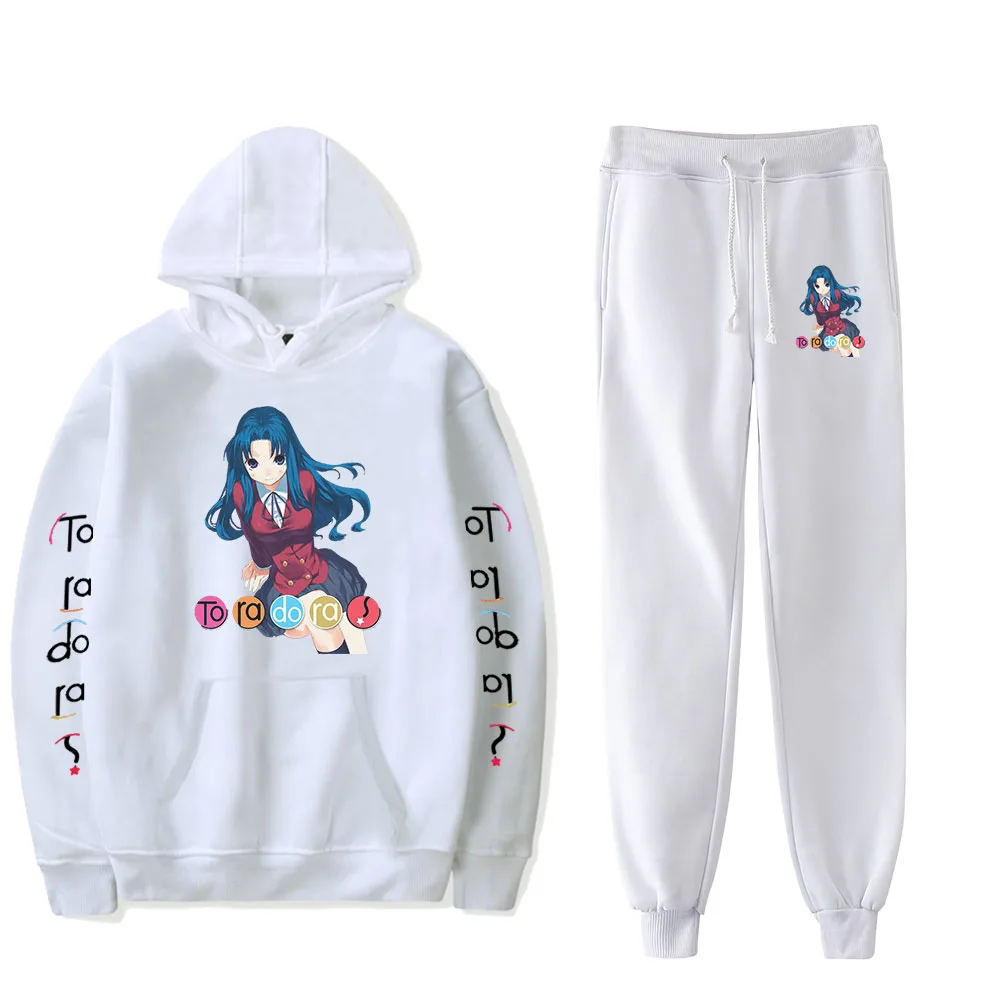 

2020 Toradora Hoodie Sweatshirt Two Piece Suit Cotton Popular Casual Pullover Pants Harajuku New Fashion Casual Anime Set