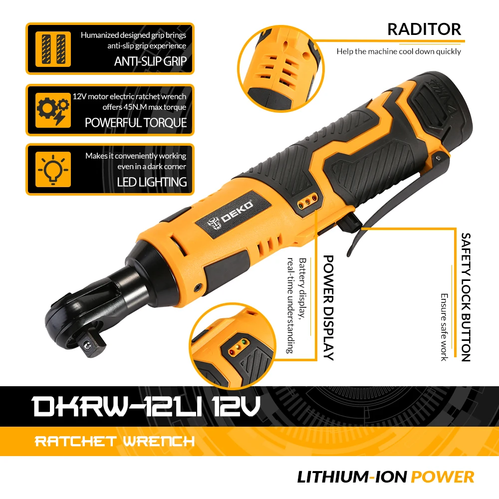 Электрическая трещотка DEKO 12V DKRW12 Li|Гаечный ключ| |