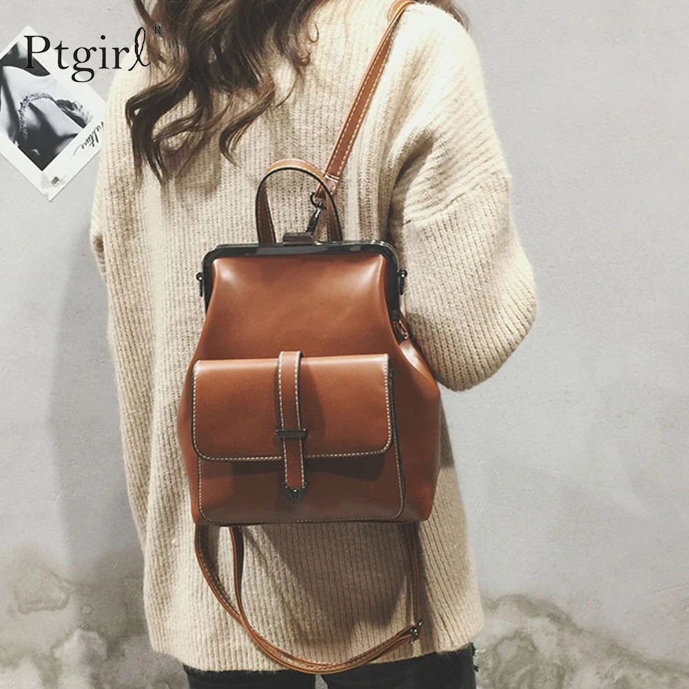 

Известный бренд 2019 ретро рюкзак с застежками Сумки из искусственной кожи рюкзак Ptgirl школьные сумки для подростков сумки для девочек mochila ...