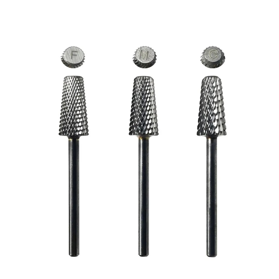 Безопасные конические сверла для ногтей HYTOOS 6*13 мм карбидные фрезы вращающиеся