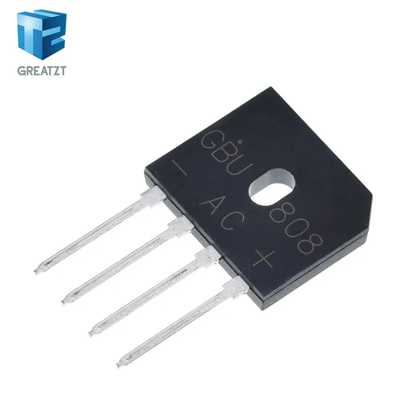 GREATZT 5Pcs GBU808 800V 8A power Diode Bridge Rectifier | Электронные компоненты и принадлежности