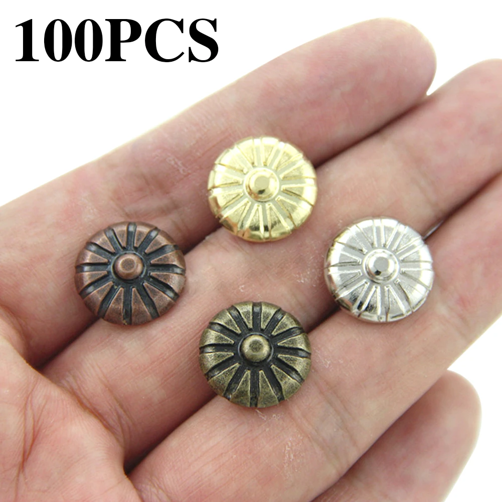 

100Pcs 11x16mm Bronze Tacks Antique Decorative Vintage Antique Gift Nails Jewelry Box Tacks Sofa Decor For Fasteners Hardware