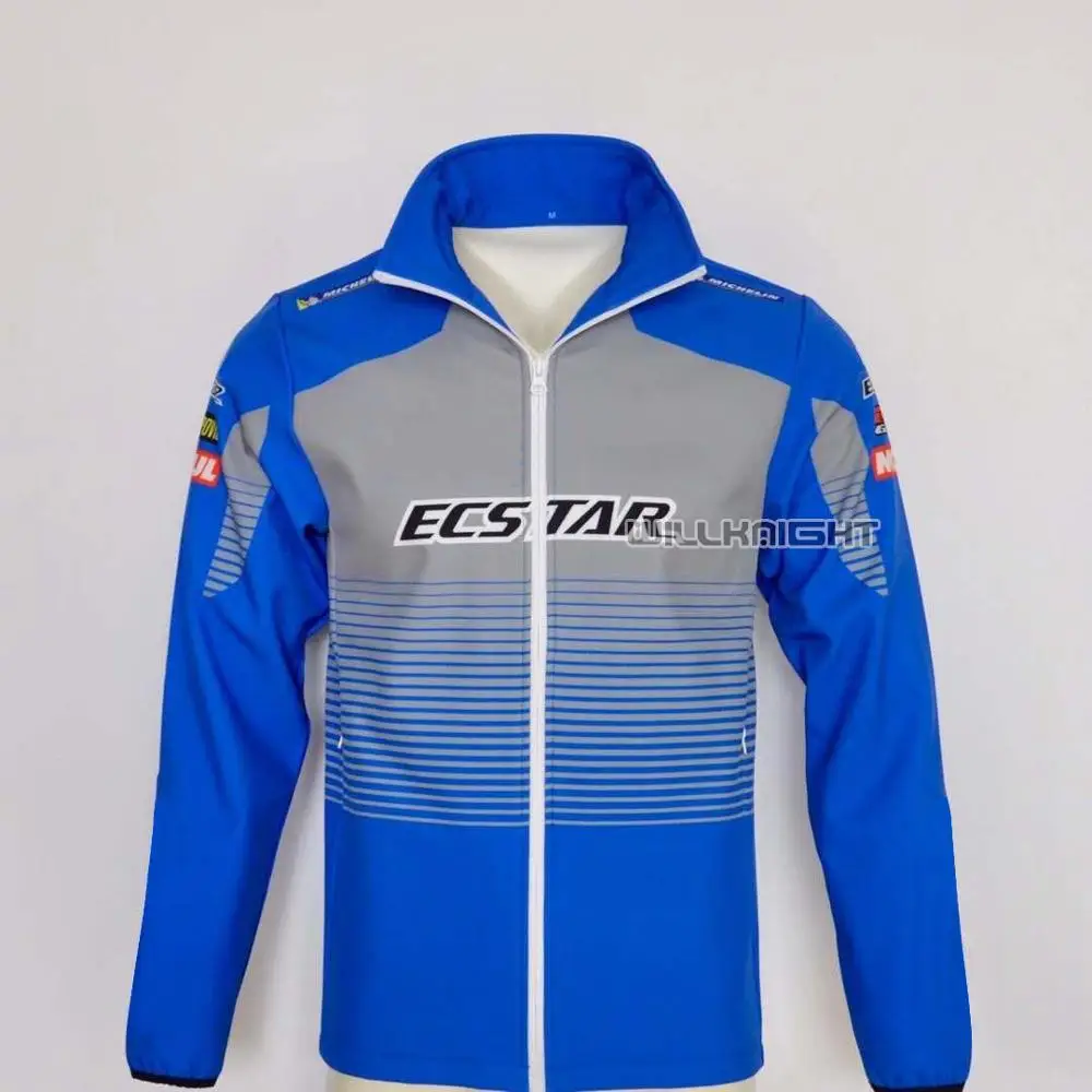 

Mens Windproof Waterproof Sweater Keep Warm Full Zip Fleece Classic Hoodie For Suzuki Motorcycle Racing Sweatshirt Plus velvet