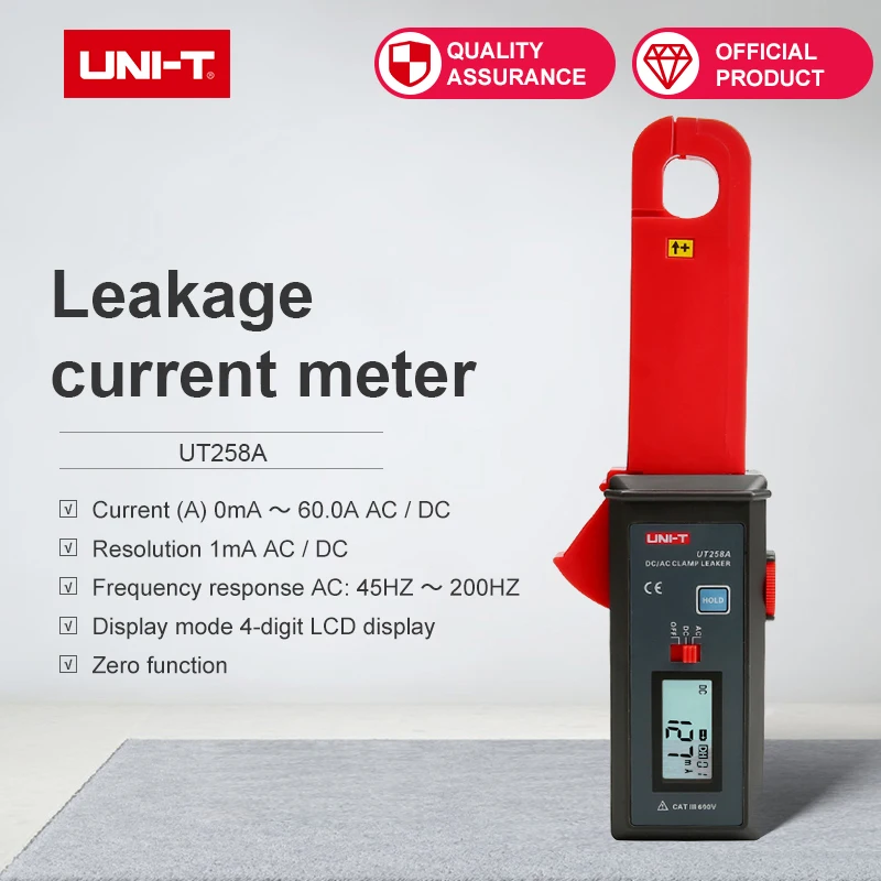 Зажим измеритель утечки переменного/постоянного тока 0 мА ~ 60 А Ток с нулевым