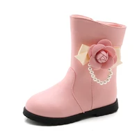 kids boots 2019 new princess fashion flower beading little girl winter shoes big children boots 3 4 5 6 7 8 9 10 11 12 year old