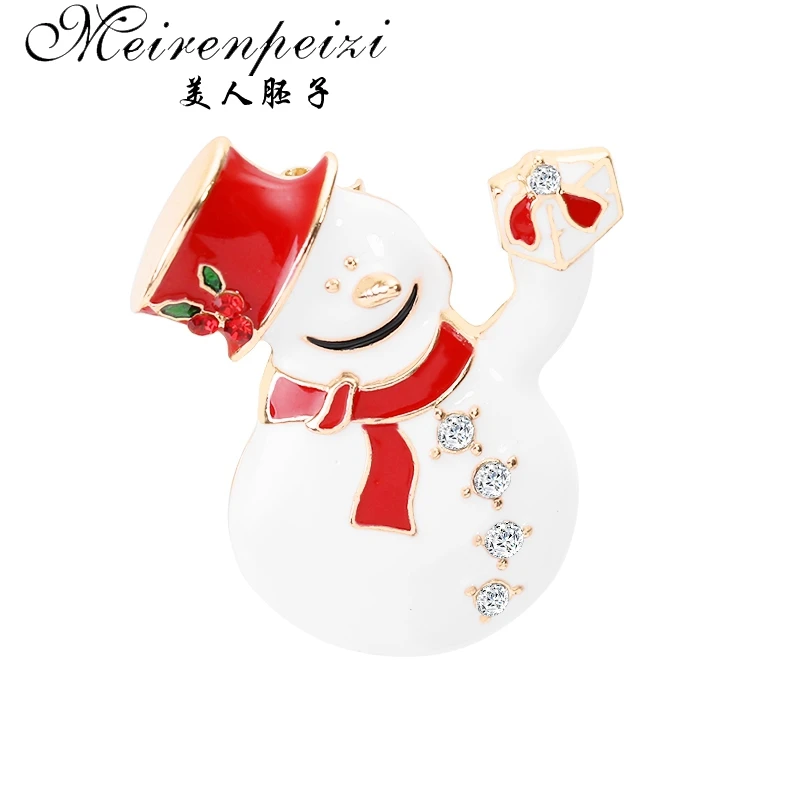 as photo Meirenpeizi Merry Christmas Броши Булавки милый Санта Клаус шляпа перчатки колокольчики носки пончики Конфета Эмаль Булавка значки брошь - Окраска металла: as photo