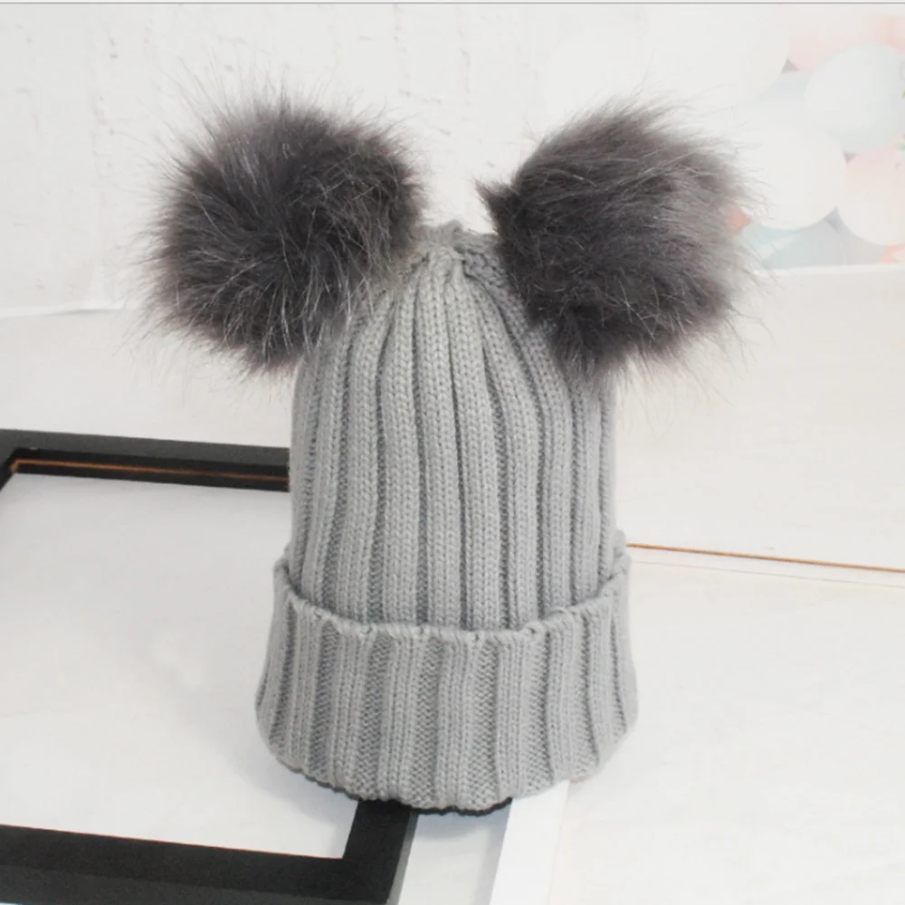 Новинка модная женская зимняя теплая вязаная крючком Шапка бини с меховым