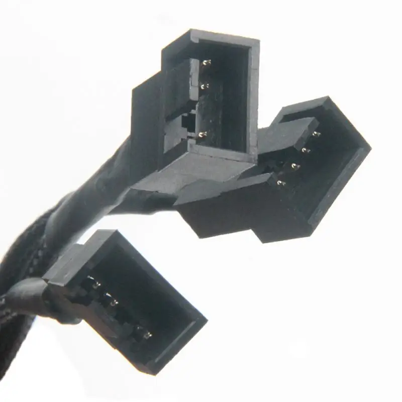 4 Pin Pwm кабель вентилятора от 1 до 3 подъездных путей разветвитель черного цвета с