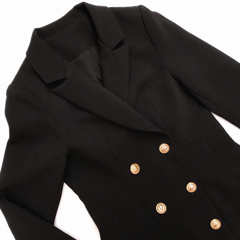 Женское платье Классический двубортный плиссированный низ тонкий костюм OL |