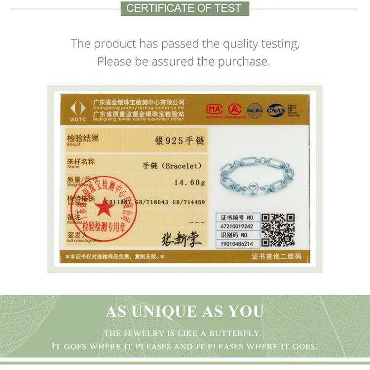 

BISAER Love Paper Clips Bracelet New 925 Sterling Silver 925 Shining Zircon Femme Silver Bangle for Women Fine Jewelry HVB059