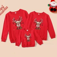 christmas family matching sweaters funny deer father mother children cotton sweatshirts mom mum baby mommy and me xmas clothes