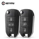 Чехол KEYYOU для дистанционного ключа для Peugeot 508, 208, 2008, 308, 3008, 5008, Citroen C3, C4, C4L, Elysee, складной чехол для автомобильного ключа с 234 кнопками