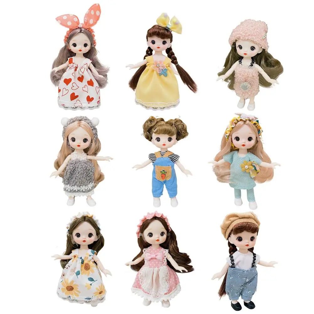 

Doll Toys For Girls 16cm Cute Princess Doll Dressing With Clothes Shoes Hair Accessories Birthday Christmas New Year Gift