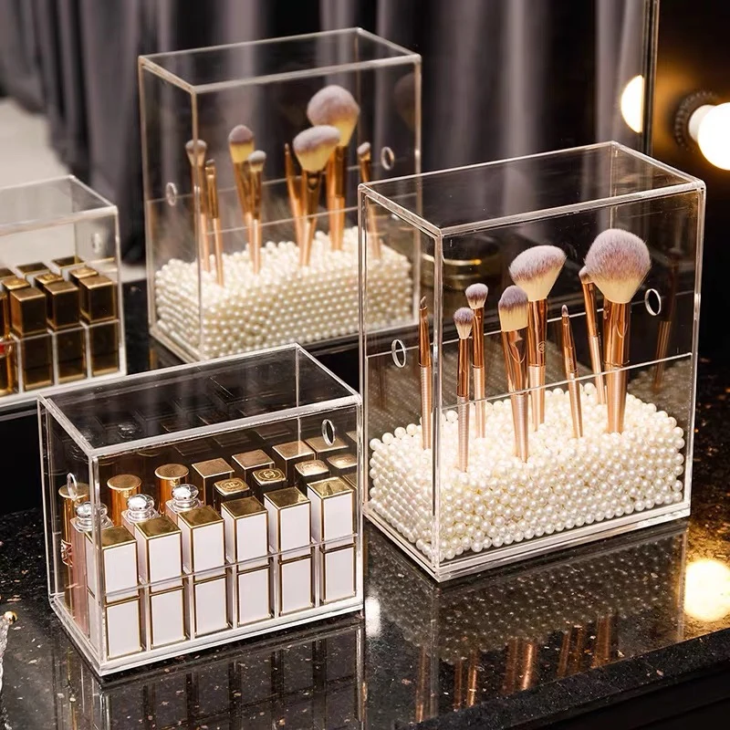 

Lipstick Drawer Container Makeup Organizer Cosmetics Large Capacity With Lid Holder Makeup Brush Holder Waterproof Dustproof