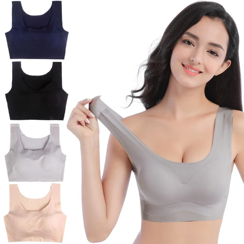 

Plus Size Women Sport Bra Top Breathable Mesh Push Up Bras Running Fitness Athletic Vest Wireless Brassiere