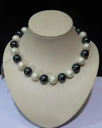 Tremendous Big Sweater chain Beautiful NEW Huge 14mm Genuine White blue South Sea Shell Pearl Necklace jewelry Wonderful images - 6