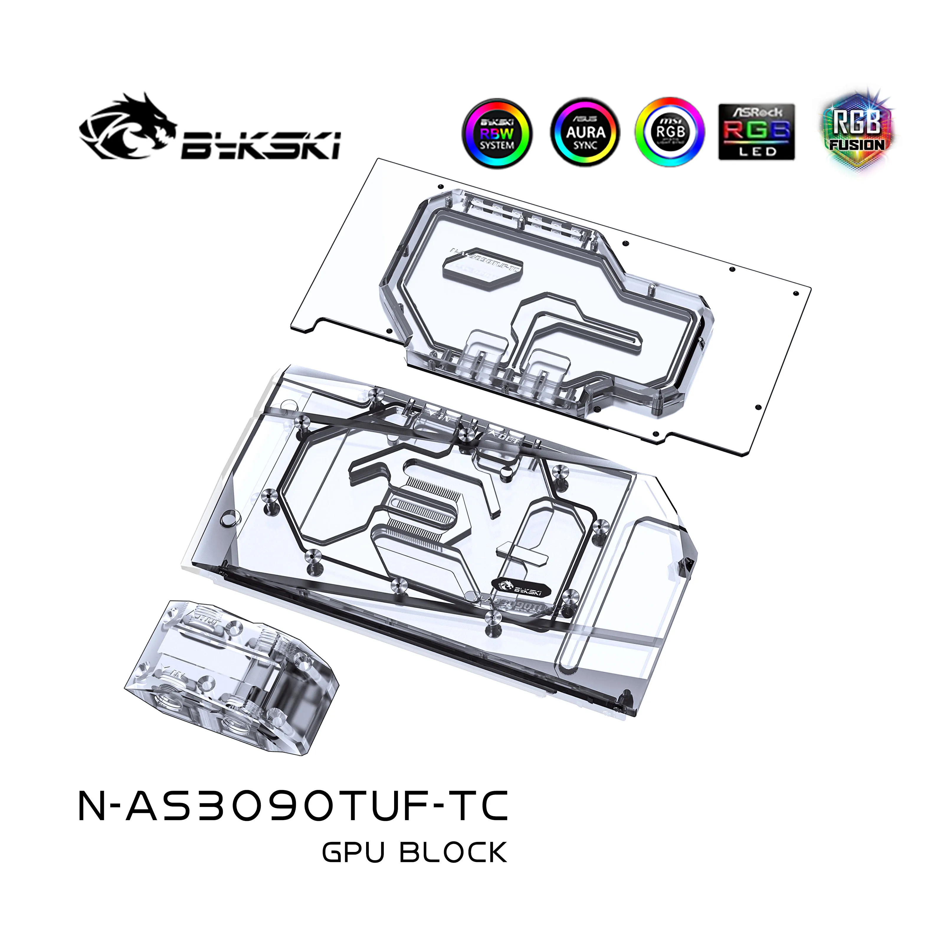 

Bykski GPU Water Block cooler for ASUS TUF RTX 3090 /3080 GAMING Graphic Card with Special Copper Back plate N-AS3090TUF-TC