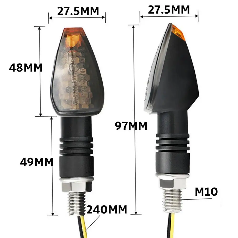 4 шт. водить мотоцикл указатели поворота 12V Универсальный желтый индикаторная