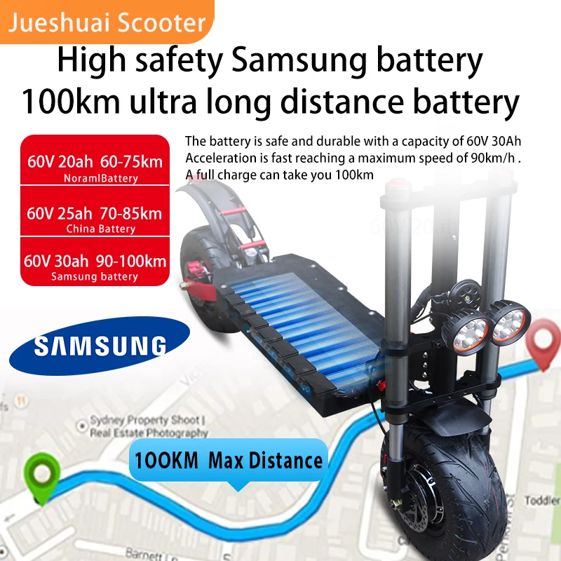 Verkauf 6000W Elektrische Roller 60V 90 KM/H Max Geschwindigkeit E Roller Mit Sitz 100KM Max Abstand 13