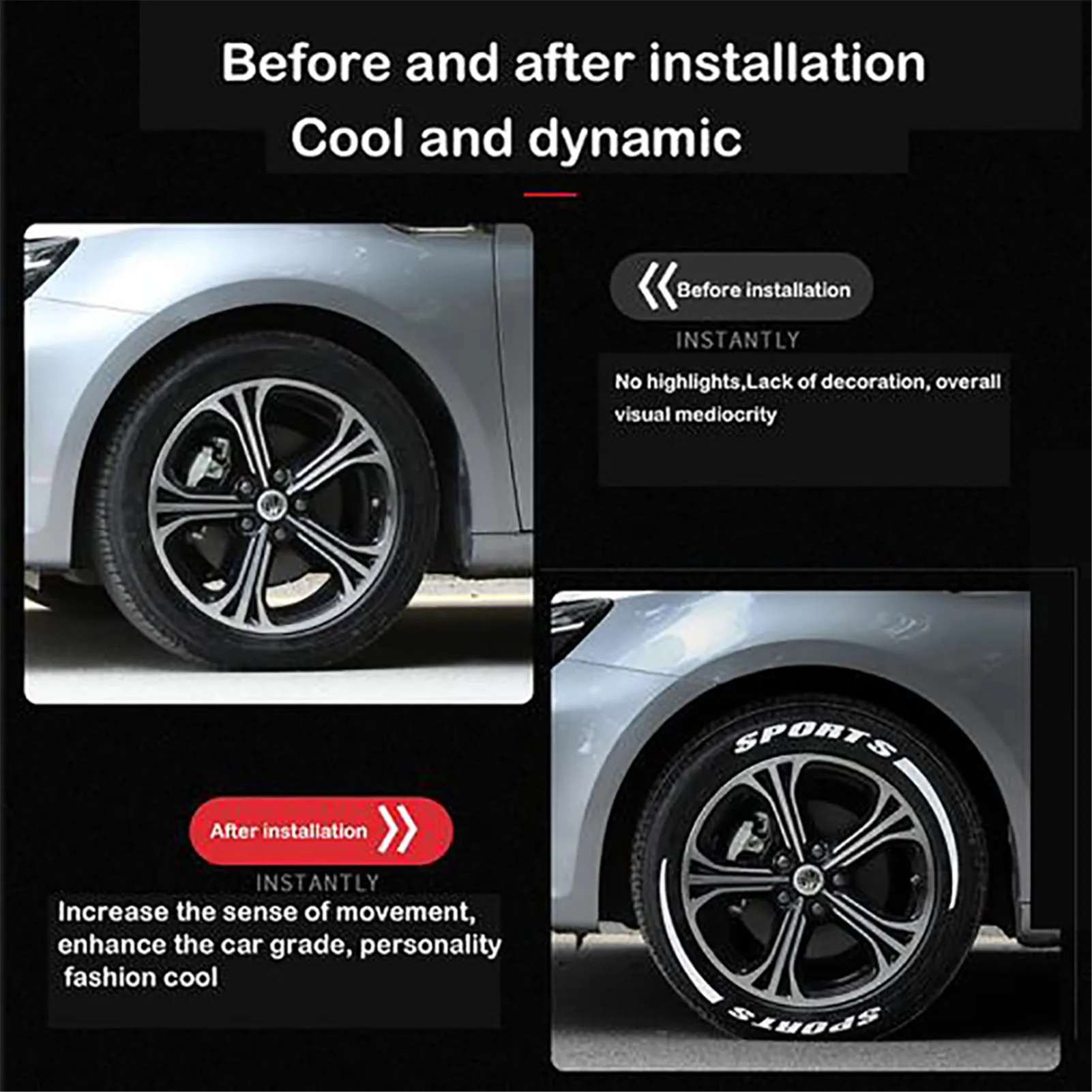 

Car Tire Sticker Wheel Rubber Letters Sticker 3D Logo Car Styling Wheel Label Decal Sticker For Auto Motorcycle Drop Shipping