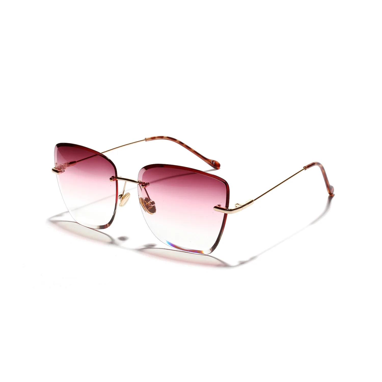 

Free shipping 2021 Unbezel-sized sunglasses for women's new vintage ocean transparent color tablet glasses