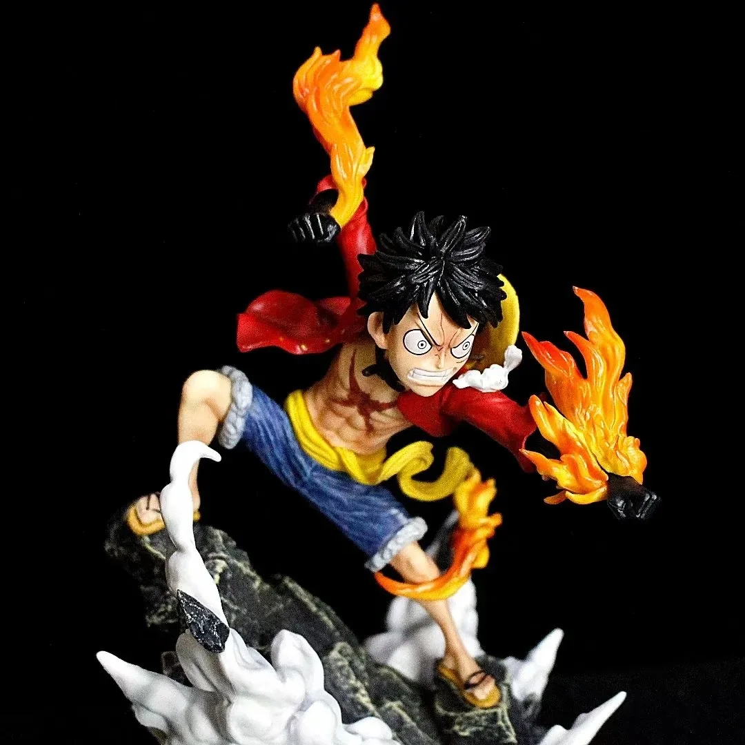 

18cm One Piece Monkey D. Luffy Anime Action Figure GK Fire Fist Luffy Hand Do Q Version PVC Collection Model Dolls Toy for Gifts
