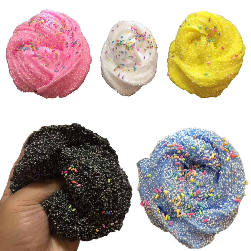 

Rainbow Fluffy Candy Granule Slime Crunchy Foam Balls Glue Slime for Kids Children Antistress Toys Charm Butter Slime for Gift