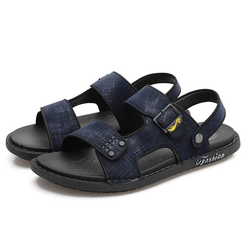 

Light Outdoor Flat Simplicity Trend Men Wear-resistant Men's Summer Shoes Fashion Soft Breathable Slippers Handmade
