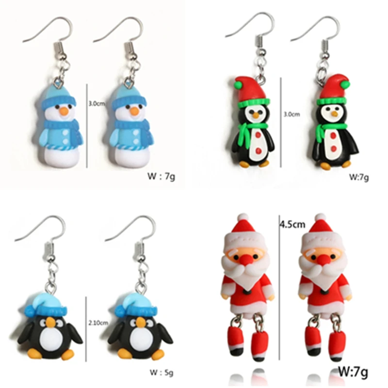 1 пара милые носки с мягкой глины Рождество Санта Клаус мини в форме снеговика