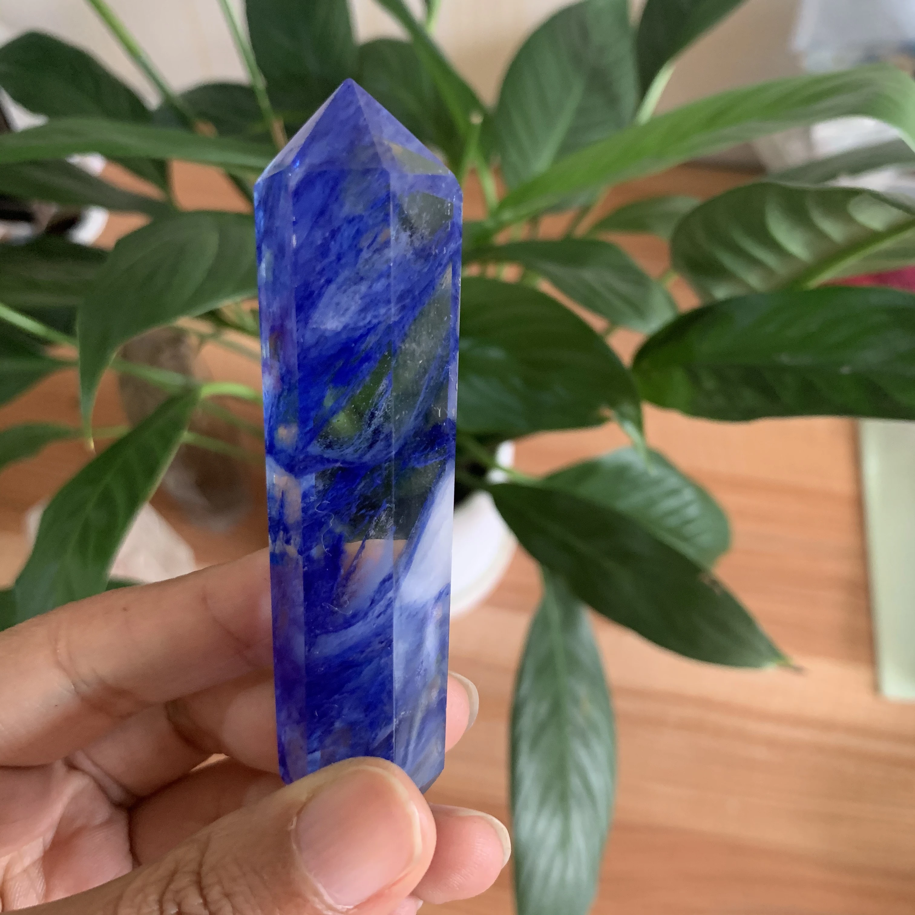 1 штука голубого плавления с двойным заостренным кварцевым кристаллом исцеление