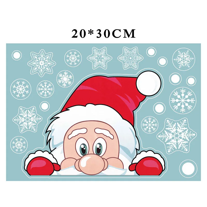 Двухсторонняя водостойкая Наклейка на стену из ПВХ с изображением Деда Мороза